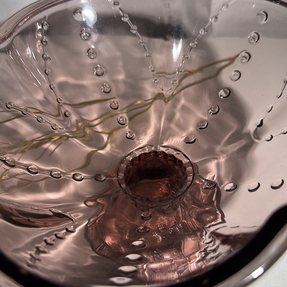 Unique MCM Style Lavender IKEA Compote Bowl w/Hobnail Pattern - Picture 8 of 9